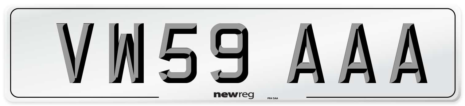 VW59 AAA Number Plate from New Reg